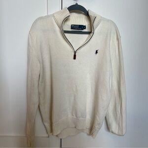 Polo by Ralph Lauren Off-White Zip-Up Sweater for Men